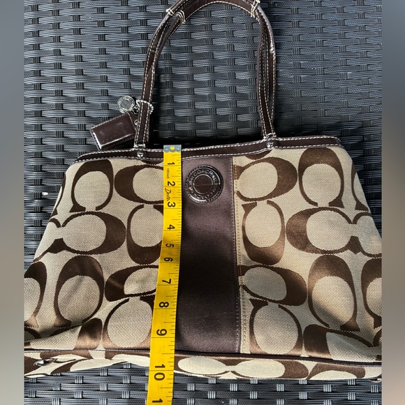 COACH BAG,Coach Brown and Tan Signature Shoulder Bag - Picture 2 of 16